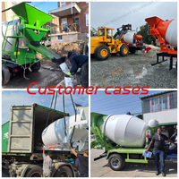 Camion Tricycle à Moteur Diesel 1m³ (2,5 Verges Cubes) Mobile Petit Mini Malaxeur à Béton Hydraulique Autochargeur