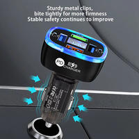 Chargeur de voiture USB C 6 en 1 multi-ports super rapide QC3.0 100W avec protection OTP et affichage de la tension pour téléphones mobiles et ordinateurs portables