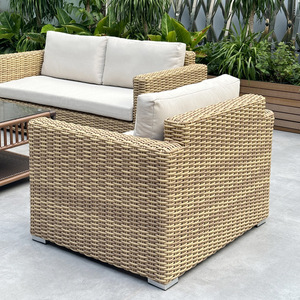 أريكة الحديقة الحديثة Defaico الأكثر مبيعاً في الفناء ، الروطان المنسوجة في الهواء الطلق للفنادق - Product Image 2