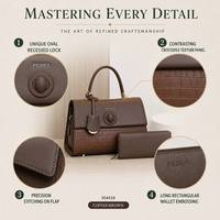 Ensemble de sacs à main en cuir PU imprimé crocodile de la marque PEDRA, sac à main pour femmes avec portefeuille long et bandoulière amovible, sac à bandoulière pour femmes
