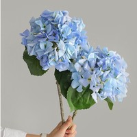 Grande Hortensia Artificielle Réaliste Faite à la Main de Haute Qualité à Tige Unique pour Décoration Mariage, Maison, Bureau et Composition Florale