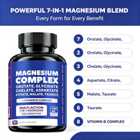 LUVVITA Complexe de Magnésium 60 Capsules Soutien Musculaire et Neurologique Emballage Personnalisable Sans Ingrédients Artificiels Santé