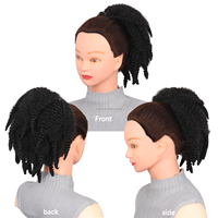 Queue de cheval synthétique courte Marley à cordon de serrage, douce, à clipser, style afro bouclé crépu pour usage quotidien