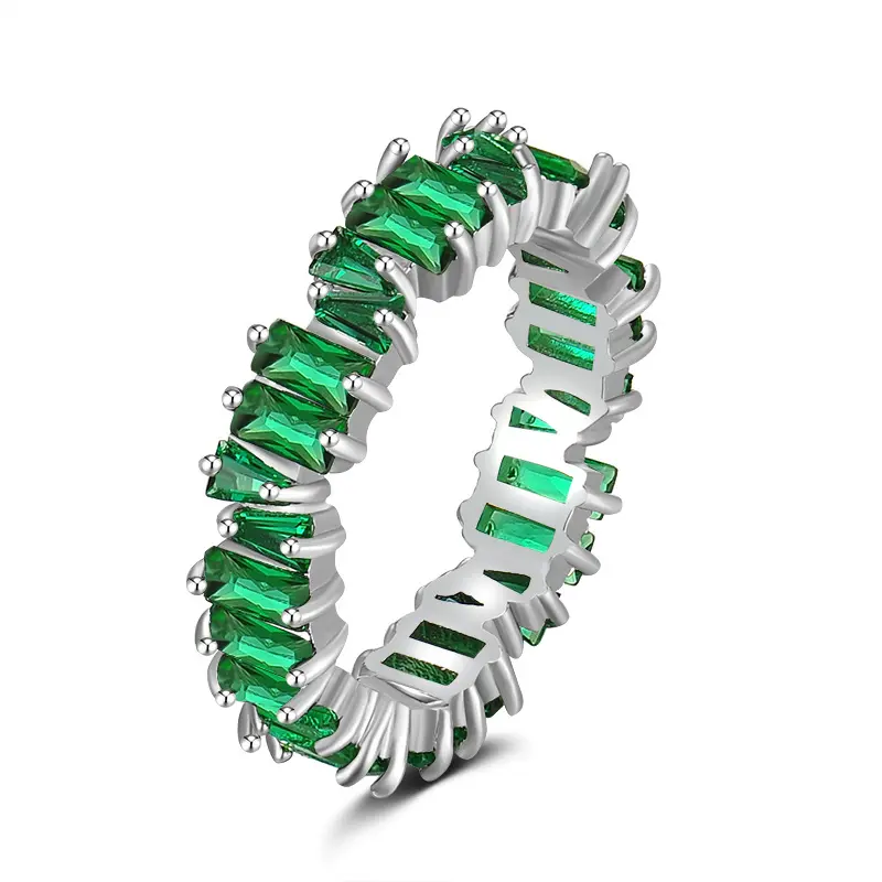 ที่มีสีสันสายรุ้งคริสตัลเพชรเพทายแหวนหมั้นโรงงานราคาล่าสุดการออกแบบแหวนคู่