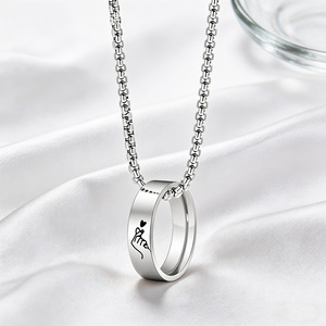 Collar de cadena de perlas con colgante de pareja de corazón, estilo viral de moda, ideal para suéter, venta al por mayor de fábrica - Product Image 3