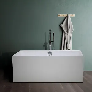 Chinese Modern Cheap Watermark Acrylic 1700mm Soaking Square Indoor Bathroom Small Bathtub Tubs