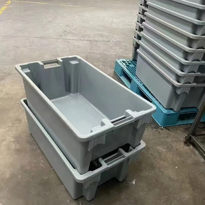 Heavy-Duty Stackable nhựa doanh thu di chuyển hộp lớn lồng nhau bền <span class=keywords><strong>Tote</strong></span> Thùng Lưu Trữ cá thùng bền PP hộp rắn - Product Image 2