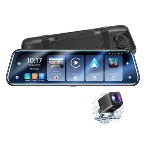 Airplay 4K + 2K 9.66 ''ips xe đầy đủ Màn hình cảm ứng trực tuyến phương tiện truyền thông xe gương DVR phía trước phía sau Dash Cam không dây Carplay <span class=keywords><strong>Android</strong></span> tự động - Product Image 1