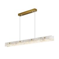 Luminaire suspendu linéaire moderne en marbre, lustre rectangulaire en albâtre espagnol pour cuisine et salle à manger