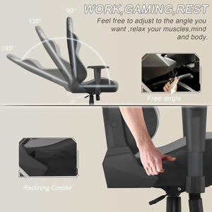 Silla Gamer de Cuero PU de Fábrica AJUNION, Silla de Oficina Giratoria y Reclinable de Lujo para Adultos - Product Image 5