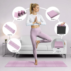 Tapete de Yoga con Logotipo Personalizado, Correa y Bolsa para Entrenamiento en Casa, Tapete de Yoga Plegable Portátil Ecológico de TPE - Product Image 2