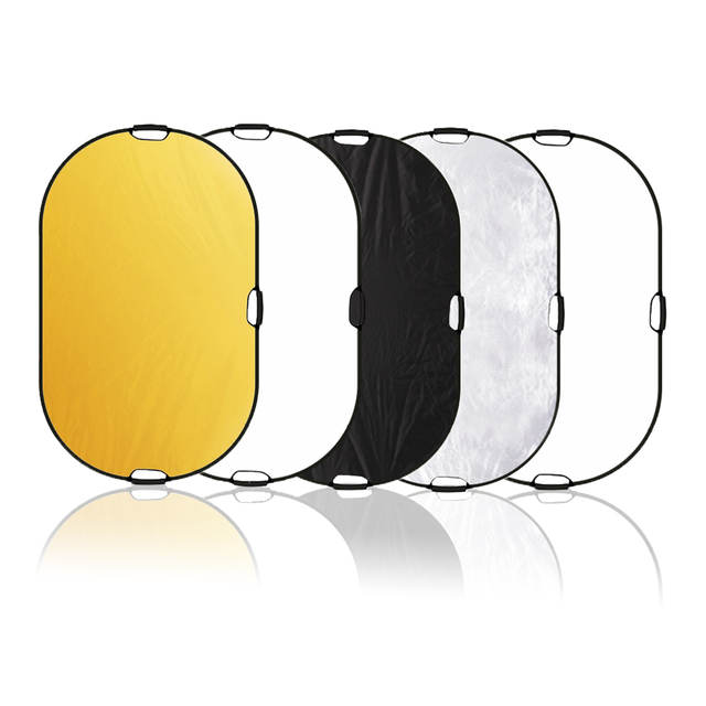 Selens 5 in 1 120x180cm Collapsible Portable Oval Portrait Video Multi Disc Photography Light Reflector Board with Handles