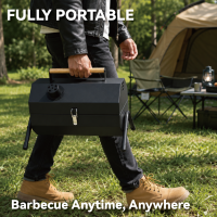 Four à cheminée octogonal portatif pour grillades en plein air, camping, barbecue, cuisson, avec revêtement par électrodéposition et laminage à froid
