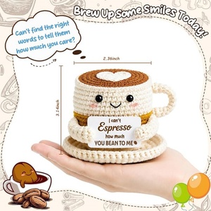Cadeaux émotionnels faits à la main « Je t'aime », mug de voyage en crochet pour un anniversaire de mariage, cadeaux amusants <span class=keywords><strong>et</strong></span> romantiques pour les amateurs de café - Product Image 2