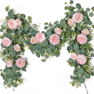 Guirlandes artificielles de pivoines et d'eucalyptus vertes pour la décoration de mariage et de la maison, 6 pieds de long - Product Image 5