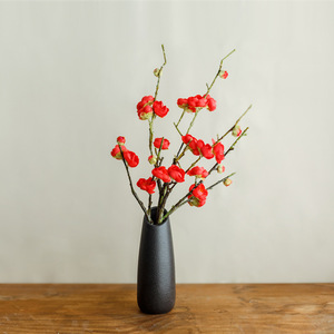 Ramas de Flores de Ciruelo Artificiales de Seda, 35 Pulgadas, en Jarrón Negro, Decoración para el Hogar, Decoración para el Estudio - Product Image 3