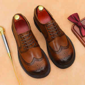 Nouvelle Tendance – Chaussures Homme en Cuir Véritable Brillant, Style Britannique Sportif Décontracté, à Enfiler, Légères, Antidérapantes et Respirantes pour l'Automne - Product Image 2