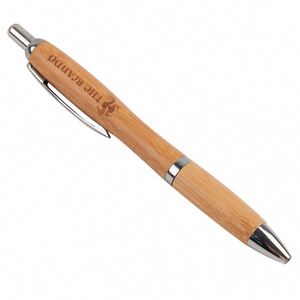 Custom Logo Eco Friendly Retractable Ballpoint Pen Promotional Bamboo Ball Pen - Product Image 5