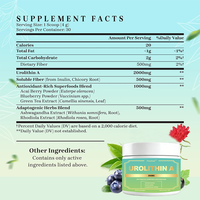 Poudre d'Urolithine A végétalienne 2000mg sous marque privée OEM, pour la santé intestinale, le soutien immunitaire et cellulaire, et comme supplément antioxydant avec fibres prébiotiques