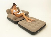 Nuevo Sofá Cama Inflable Plegable 2 en 1 2026, Sofá Perezoso de PVC Engrosado con Flocado, Colchón para Siesta