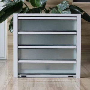 Ventana de Aluminio Personalizada con Rejilla de Aluminio Ajustable, Ventana de Celosía de Vidrio - Product Image 1