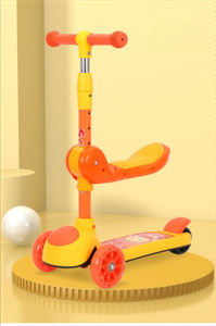 Trottinette 3-en-1 en plastique pour enfants avec musique et siège, pliable, hauteur réglable, pour les <span class=keywords><strong>2</strong></span>-12 ans - Product Image 4