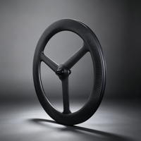 Roues de vélo de course en carbone 700C TT à trois rayons, frein à disque Center Lock, profil 65 mm, largeur 27 mm, tubeless, pour vélo de course