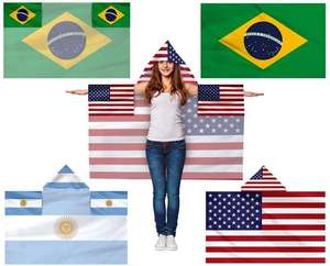 Custom Spain Eco-Friendly Durable Polyester Wearable National Flag <b>Poncho</b> Fans Wholesale Patriotic Sports Event <b>Cape</b> - Product Image 5