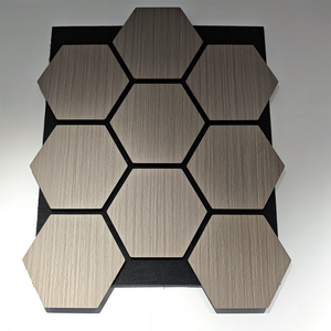 Panneau acoustique en bois courbé 3D Akupanel écologique en forme d'écailles de poisson avec dos en <span class=keywords><strong>feutre</strong></span> PET <span class=keywords><strong>pour</strong></span> la réduction du bruit - Product Image 4