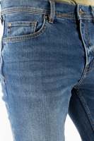 Jeans droits en denim bleu foncé pour homme BuFa, fermeture boutonnée, rivets en cristal, respirant, écologique, décontracté, toutes saisons