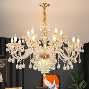 Luxury Crystal Chandelier Living Room Lamp Lustres De Cristal Indoor Lights Crystal Pendants For Chandeliers
