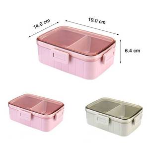 双酚a免费<span class=keywords><strong>2</strong></span>格可重复使用午餐盒儿童便当可堆叠微波炉适用于新生儿食品容器 - Product Image 3