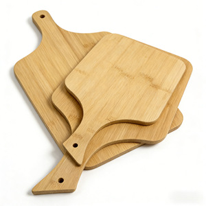 Planche à pizza en bambou avec poignée, planche à découper pour la cuisine, la pâtisserie, les steaks, le pain, les gâteaux, plateau de service, certifiée FSC - Product Image 4