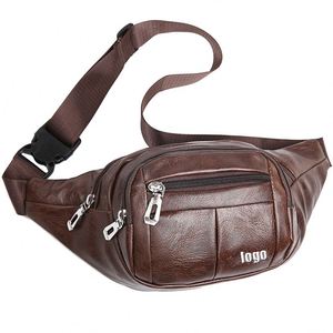 Mochila Deportiva Multifuncional Vintage de Cuero PU para Viaje, Ligera, Impermeable, con Cinturón para Correr, para Hombre y Mujer, Color Negro - Product Image 1