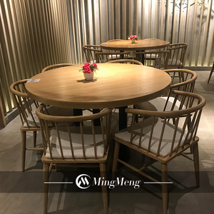 Silla de mesa de restaurante occidental de madera maciza, muebles de bar, comedor, <span class=keywords><strong>cocina</strong></span>, cabina de fideos, asiento, mesa y silla - Product Image 6