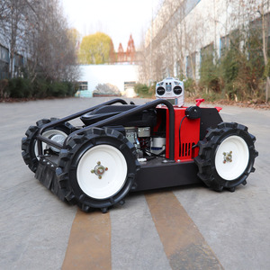 RC <b>Tracked</b> Lawn <b>Mower</b> Gasoline Engine Rotary Blade Adjustable Cutting Height 20cm Width Brush Cutter Hillside DIY Industrial - Product Image 1