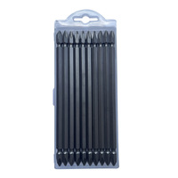 Set Bit Torx Dua Ujung Kekuatan Tinggi Kelas Industri Tahan Benturan Magnetik untuk Obeng Listrik 25mm 10 Buah Bahan Baja