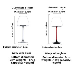 Verre <span class=keywords><strong>à</strong></span> <span class=keywords><strong>vin</strong></span> <span class=keywords><strong>rouge</strong></span> au design ondulé esthétique, verre durable sans plomb, parfait pour la table <span class=keywords><strong>à</strong></span> manger, les mariages et les cadeaux de fêtes - Product Image 4
