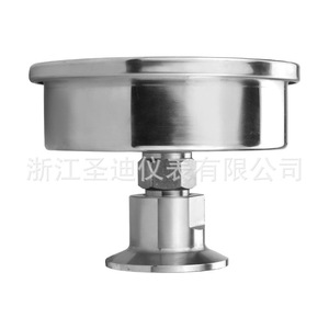Industrial axial edgeless sanitary 50.5 diaphragm pressure <b>gauge</b> YTP100ZBF stainless steel Bourdon tube shock resistant - Product Image 1