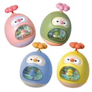 Educational 2 In 1 Tumbler Rocking Roly Poly Toy Multiple Play Cute Styling Spray Duck Bathroom Water Bath Toys For Toddlers
