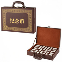 Boîte cadeau de luxe en cuir PU OEM, valise de rangement rigide pour pièces de monnaie, médailles, badges, objets de collection, emballage antique