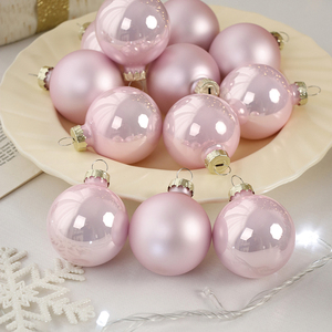 Factory Direct Pink Glossy Matte <strong>Glass</strong> <strong>Christmas</strong> Ball <strong>Ornament</strong> Set 5Cm BSCI Certified Pink Baubles for Xmas <strong>Tree</strong> Decoration - Product Image 3
