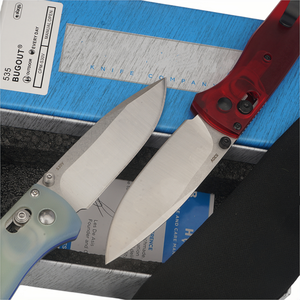 Navaja Plegable Bugout con Hoja S30V y Mango G10&PEI, Navaja de Bolsillo EDC para Supervivencia, Apertura Manual con Perilla en el Pulgar, Roja y Azul - Product Image 3