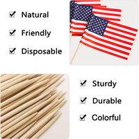 Nouveaux pics à dents en bois écologiques avec logo personnalisé, motifs de pays, mini-bâtonnets pour la décoration de fête