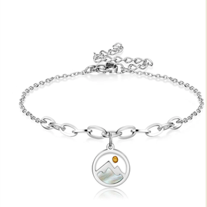 Collar y Pulsera de Acero Inoxidable con Colgante Ovalado de Semilla de Mostaza, Joyería Religiosa para Regalo - Product Image 4