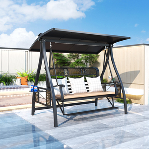 Balcon Balançoire Canapé Chaise Hamac Balançoire Luxe Loisirs Vie Extérieur Patio Chaise Suspendue 3 Places - Product Image 4