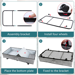 With Wheels Removable Underbed <b>Storage</b> Multi-functional Clothing Organizer Portable Underbed <b>Storage</b> - Product Image 4