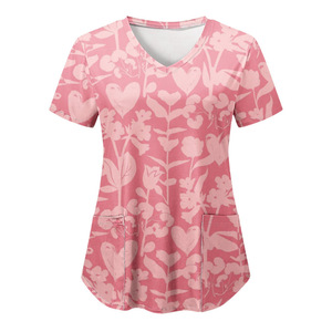 زي طبي موحد للجنسين للمستشفيات والعيادات البيطرية، بلوزة قطنية بأكمام قصيرة مع شعار مخصص ومقاسات حسب الطلب وخاصية الكشف عن الإبر - Product Image 4