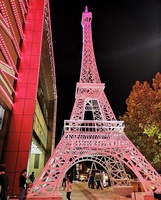 Sculpture en acier inoxydable, tour Eiffel décorative, artisanat métallique pour la décoration de scène de mariage