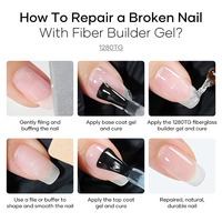 Échantillon gratuit Vente en gros Vegan 3 en 1 Gel pour ongles en fibre de verre Construction d'ongles Extension d'ongle Réparation de marque privée Gel de traitement des ongles cassés